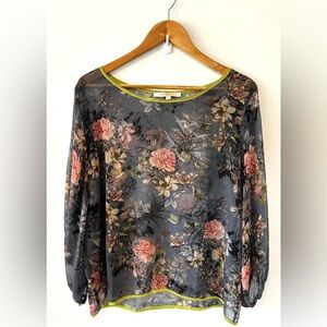 La Fée Maraboutée Floral Sheer Blouse - Size 44 (US 14 / XL)
Made in Italy